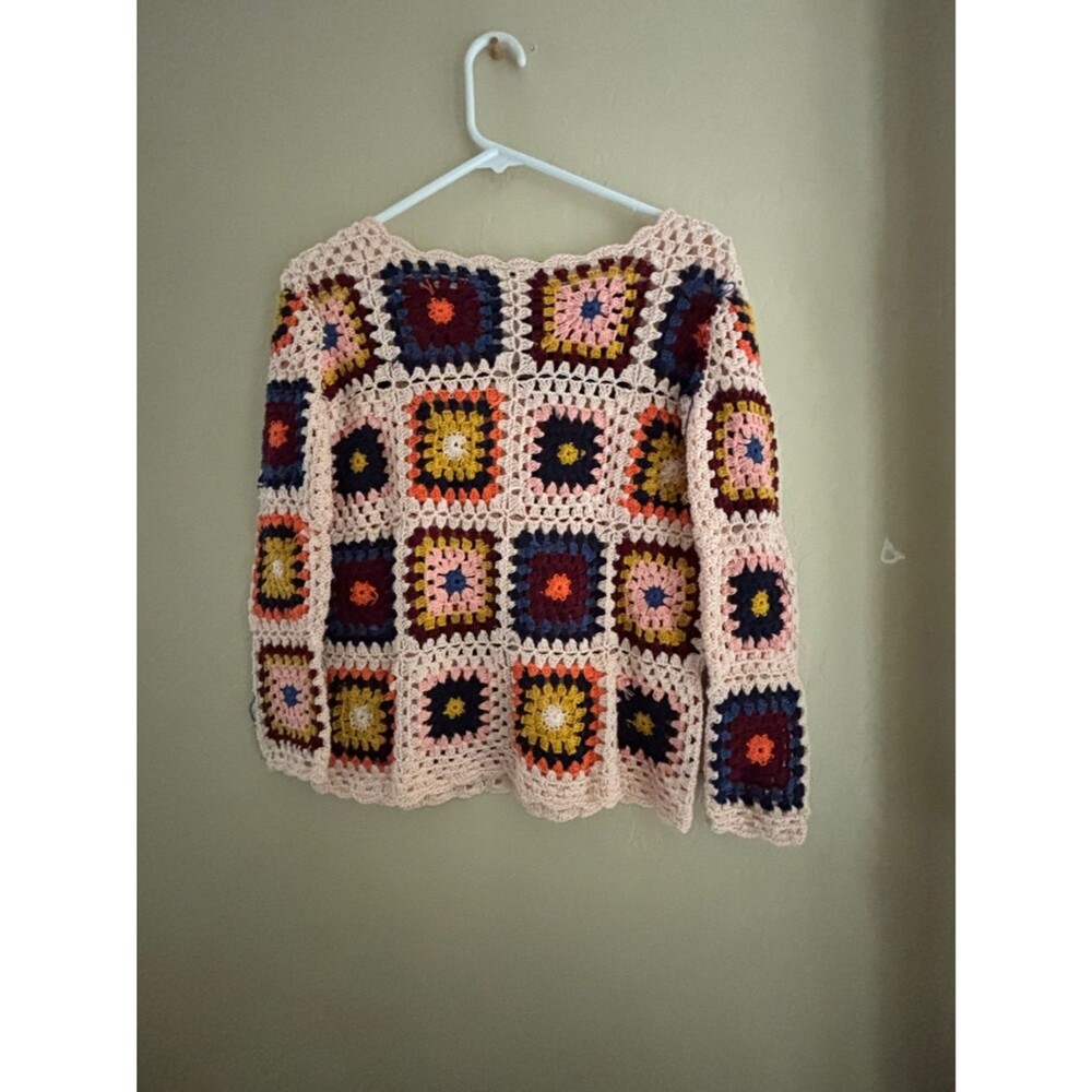 English Factory Saturday Sweater Boho Crochet Vintage Style Top Women's Small - Picture 3 of 13